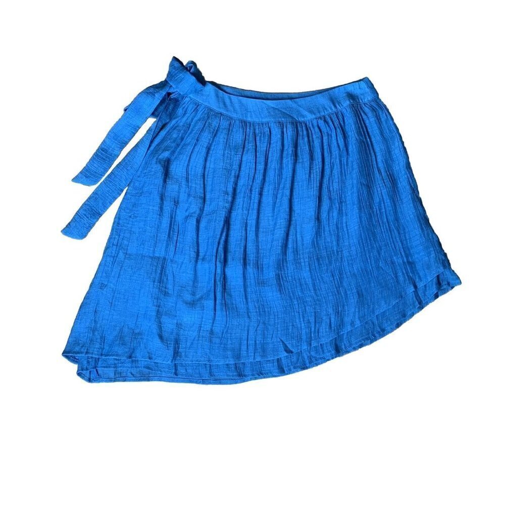 Kori America Women’s Small Blue Tie Woven Polyester Asymmetrical Skirt New